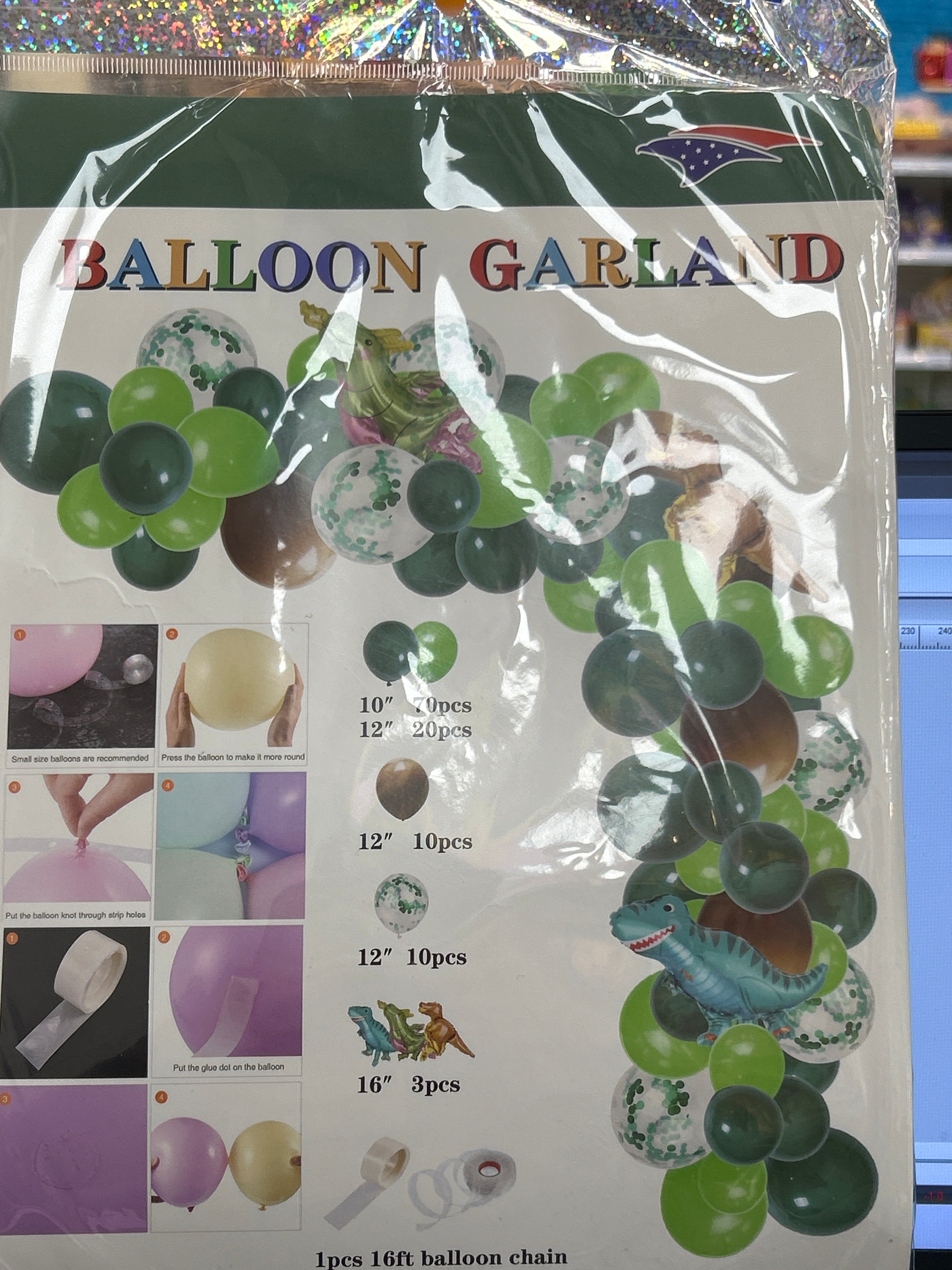 Dinosaur balloon garland